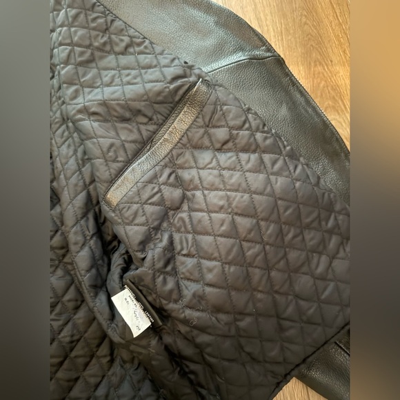 FMC Harley Davidson Black Leather Quilt Lined Zip Biker Jacket Womens XL Heart - Picture 13 of 13